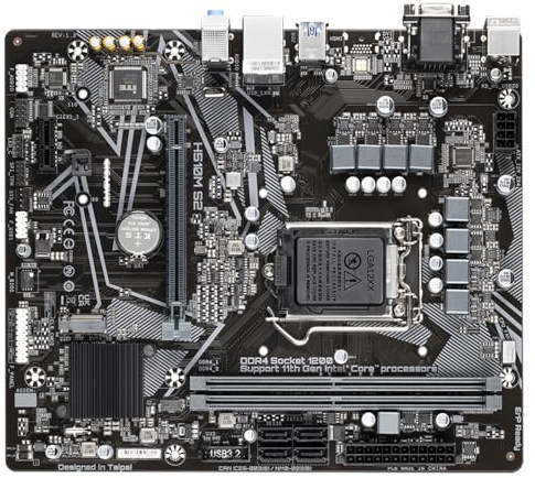 Motherboard Fit for GIGABYTE H510M S2 for Intel H510 LGA 1200 with I/O Back Plate Shield - Industrial Packaged，Non-Original Packaging