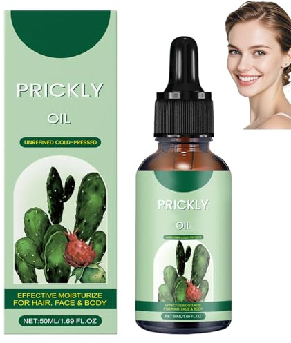 Olio di fico d'india spremuto a freddo per viso, corpo e capelli, olio di fico d'india con ingredienti naturali per rassodare e idratare, ripristinare l'elasticità, idratare profondamente (1pcs)