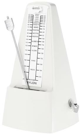 QUARKZMAN Mechanisches Metronom Hochpräziser Universelles Metronom Weiß | Musikalischer, Timer, Für Piano Gitarre, Violine Ukulele Spieler