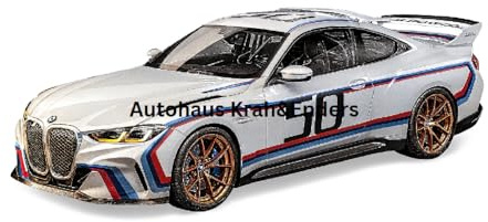 BMW Miniatur 3.0 CSL 50 Jahre Edition Diecast Modell 80432864218 1:18 Sammlermodell I Motorsportlegende I EIN Stück Motorsportgeschichte für Ihre Sammlung