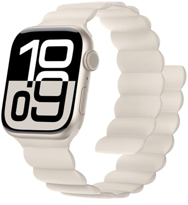 Wearlizer Silikon Armband Kompatibel mit Apple Watch 40/41/38/44/45/46/49/42mm, Magnet Sport Loop Ersatzband Design für iWatch Series 11 10 9 8 7 6 5 4 3 SE/Ultra 3 2 1