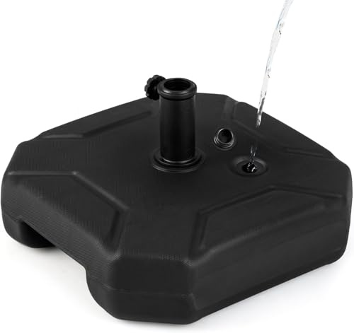 GOPLUS Pied de Parasol avec Poignée pour Mâts de 38/48mm, Support Parasol Remplie d'eau 17,5KG et de Sable 30KG, pour Balcon Jardin Terrasse