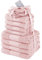 Dreamscene Luxury Towels Bale Set 100% Combed Cotton Large Soft Bath Hand Face 12 Piece - Blush Pink Heather