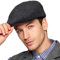LADYBRO Herren Ivy Gatsby Newsboy Cap – Klassische Wollmischung Tweed Flat Cap Cabbie Hat Herren - Schwarz - 7/7 1/4