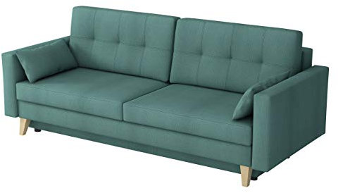 Schlafsofa Marina, Sofa mit Bettkasten, Farbauswahl, Couch, Schlafsofa, Sofagarnitur, Polstergarnitur, Polstersofa, Schlaffunktion (Kronos 26)