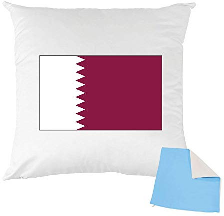 Mygoodprice Kissenhülle, zweifarbig, Bedruckt, 40 x 40 cm, Quatar-Flagge azurblau