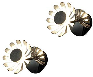 Luce Design Einflammige LED Wandleuchten 2er Set im Florentiner Stil mit Blumen Motiv, Metall Blattsilber