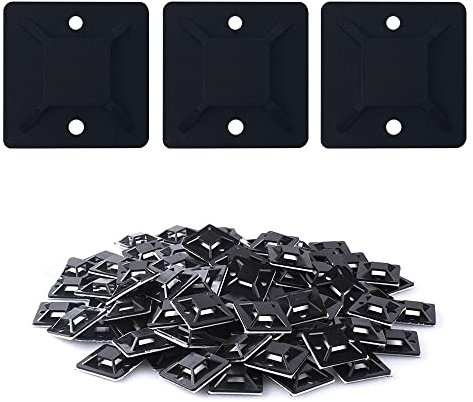 Cable Clips Self Adhesive Sticky Cable Tie Mount for Walls, Computer, LED Cables and Party Decoration | 40 Pcs (Black)