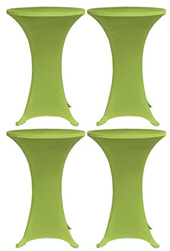vidaXL 4X Stretch Tischhusse Husse Hussen Tisch Bistrotisch Stehtisch Stehtischhusse Stehtischhussen Tischhussen Tischdecke 60cm Grün