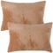 Bestlivings Flauschige Kissenhülle Celina (40 x 60 cm / 2er Pack) - Kuscheliger Bezug mit Reißverschluss Nougat ideal für Dekokissen und Sofakissen