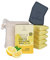 Duschbrocken 2in1 Festes Shampoo & Duschgel All in One Set - 5x Toni Zitroni, FAIRpackung & Sisalsäckchen - Natürlich, Vegan & Plastikfrei