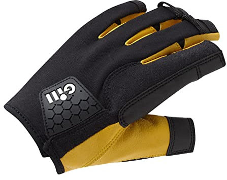 Gill Mens Pro Kurzfingersegeln und Beiboothandschuhe - Schwarz