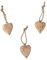 Marzoon Holz Anhänger Set Herz 4 x 4,5 cm - 3er Set Massivholz Herzen zum Hängen mit Juteband - Rustikale Holz-Deko - Vintage Deko für Geschenke - Mini-Deko - Mitbringsel