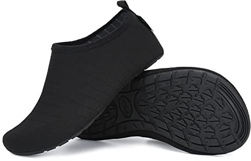 SAGUARO Hausschuhe Damen Herren Leichte Pantoffeln rutschfest Slip on Flache Hause Slippers,Tiefschwarz,42/43 EU