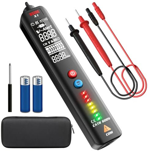 BSIDE Rilevatore di Tensione Senza Contatto Multimetro Automatico a Penna LCD EBTN a 3 Linee con NCV Sensibilità Regolabile Tester Multifunzionale per Presa Filo vivo Circuito Potenza CA