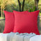 JOTOM Leinenoptik wasserdichte Kissenbezug, Einfarbig Kissenhülle Dekorative Sofakissen Kissenbezüge für Sofa Zimmer Balkon Terrasse Patio Garten Outdoor Außen Deko 45X45cm 2 Pack (Rosenrot)