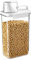 Beruyu Kitchen Rice Storage Container, 2300ml Transparent Airtight Food Storage Container with Measuring Cup, BPA Free Plastic Cereal Container for Flour, Beans, Dog Cat Food Storage