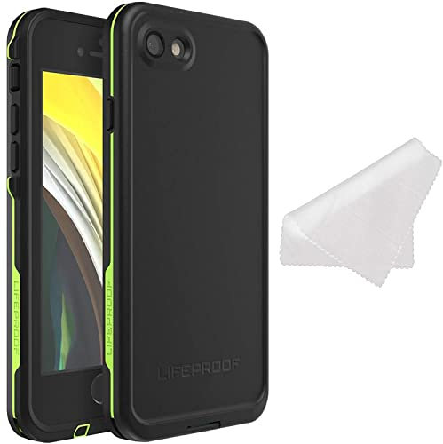 LifeProof FRĒ Series Waterproof Case for iPhone SE 3rd Gen (2022)/ SE 2nd (2020), iPhone 8/7 (NOT Plus) - Non-Retail Packaging - Night LITE (Black/Lime)