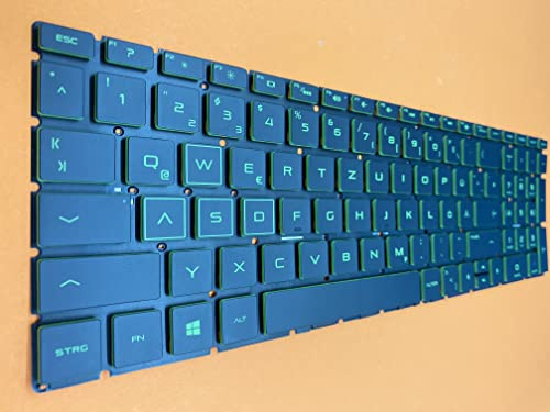 T-ProTek DEUTSCHE-Tastatur Keyboard Grün Beleuchtung kompatibel für HP 15-da0326ng