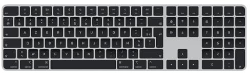 Apple Teclado Magic Keyboard con Touch ID y Teclado numérico: Recargable, con conexión Bluetooth y Compatible con Ordenadores Mac con Chip de Apple; Francés, Teclas Blancas