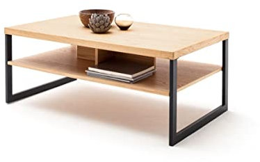 expendio Couchtisch Silvio 11 Eiche Bianco 115x45x65 cm Sofatisch Beistelltisch Wohnzimmertisch Wohnzimmer