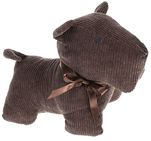 MIJOMA Türstopper Türpuffer Türsack aus Stoff Plüsch, 1kg schwer gefüllt, Lustiges Hingucker-Design für eine stilvolle Dekoration (Hund - braun)