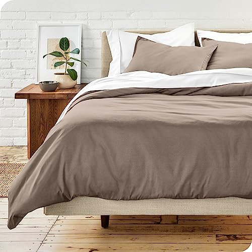 Bare Home Set Copripiumino 135 x 200 cm - Copripiumino in Microfibra 135 x 200 e 1 Federe (135 x 200/80 x 80 x 1, Tortora)