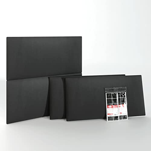 Mollis Wandpaneel 30x60 cm, Set von 4 Stück, Kopfteil für Betthaupt, Wohnzimmer, Dekowand, Gepolsterte Moderne 3D Dekoration für Schlafzimmer, Schallabsorbierende Wandverkleidung, Akustik Wandkissen