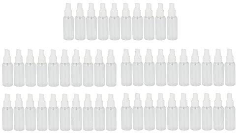 Dyspnea 50 Piezas 50Ml de Atomizador Recargable de PláStico VacíO Botella de Viaje Transparente