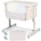 DREAMADE 3 en 1 Lit Cododo Bébé avec Matelas Lit Berceau Nouveau-né Pliant à Hauteur Réglable,Inclinaison 10°,Roues Universelles avec Frein Charge 9 KG 0-6 Mois (Beige)