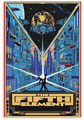 Filmposter Fifth Element, dekoratives Gemälde, Leinwand, Wandposter und Kunstbild, modernes Familien-Schlafzimmer, Dekoration, Poster, 50 x 75 cm, fünftes Element, Filmposter, fünftes Element