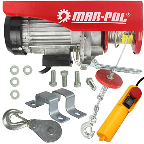 Cabrestante eléctrico elevador montacargas 300 kg/600 kg 1200 W cabrestante cuerda acero Ø4,5 mm 12 m/6 m mando a distancia de techo balcón profesional doméstico