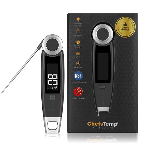 ChefsTemp Finaltouch X10 Fleischthermometer, 1 Sekunde, sofortiges Ablesen, Influencer Picks, professionelles digitales Thermometer für Küche, Lebensmittel, Kochen, Grill, Smoker, Süßigkeiten,