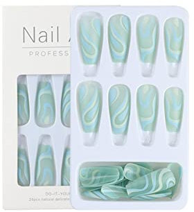 Uñas postizas francesas portátiles para ballet, pegatinas para uñas con acabado ultrafino, pegamento de gelatina reutilizable extraíble Horno Uñas Gel