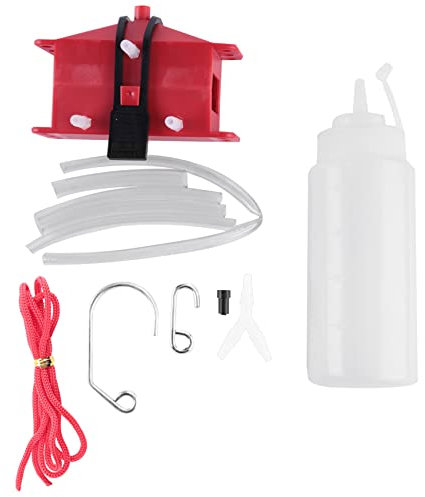 Hopbucan Kit de máquina de Limpieza de Cadena de Motocicleta, Herramienta de Limpieza de Engranajes para de Motocicletas universales, Dispositivo de lubricación, Color Rojo