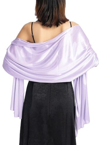 Atigy Stola Damen Festlich Satin Tuch Schal Elegant Braut Stola Schal fur Abendkleid Hochzeit (Mauve)