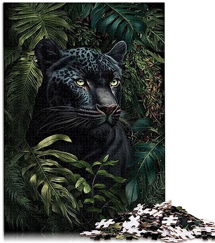 Puzzle für Erwachsene, Black Panther-Poster, 1000-teiliges Puzzle für Erwachsene, Erwachsene und Kinder, Papppuzzle, Lernspiel, Herausforderungsspielzeug, Größe: 26 x 38 cm