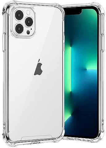 gueche Hülle für iPhone 13 Pro Max, Durchsichtig Schutzhülle mit Weiche Silikon Handyhülle, Transparent Bumper Case Cover, mit dem kabellosen Laden kompatibel, Handyhalterung Fahrrad