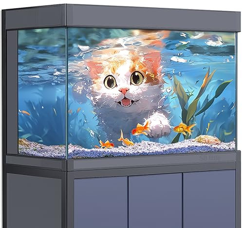 Autocollant de fond pour aquarium - Poster HD 3D sous l'eau - Pour aquariums de 100 x 50 cm