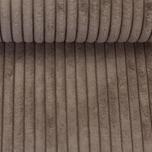 Polsterstoff Möbelstoff Cord-Samt Taschenstoff WANJA | grob gerippt | Abriebfestigkeit >90.000 Zyklen | 17 Farben (Beige)
