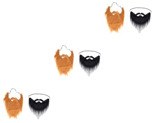 Holibanna 6 Stk Halloween Gefälschter Bart Halloween Falscher Bart Lustiger Mundbart Maskerade Party Bart Falsche Gesichtsbehaarung Falscher Schnurrbart Zubehör Kind Einstellbar Nylon