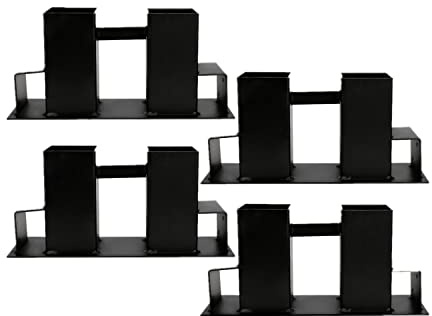 SWANEW Holzstapelhilfe, 4er Set Stabile Brennholz Stapelhilfe, Feuerverzinkt Holzstapelhalter, kaminholz stapelhilfe, Verstellbare Holzstapelhilfe, DIY Holzunterstand für Kanthölzer,schwarz