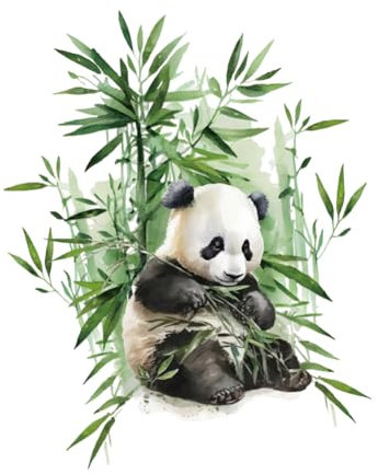 PLIGREAT 2 Blatt Panda Wandaufkleber Aquarell Bambus Tier Wandtattoos für Kinderzimmer Baby zimmer Schlafzimmer Schrank Dekor Niedlich DIY Indoor Wanddekor