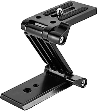 Z-förmiger Schnellwechselplatten Stativkopf aus Aluminiumlegierung Schwarz | 1/4-zoll Schraube, Klappbar und Tragbar, Flügelmutter Verriegelung für Dslr Kameras und Rig