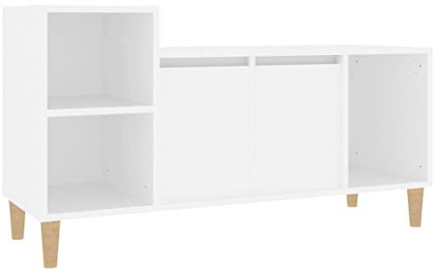 QZZCED Mueble para TV, mueble de TV, color blanco, 100 x 35 x 55 cm, material de madera para salón, dormitorio, dispositivo de entretenimiento