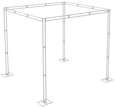 Susire Gazebo Marquee Party Tent Stand: 3M x 3M Wedding Backdrop Stand Canopy Frame Adjustable Awning Stand Kit for Outdoor Garden BBQ Camping