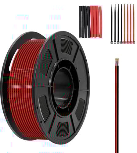 7,62 Meter 2x0,75 mm² Lautsprecherkabel/OFC Boxenkabel 2 adrige PVC Litze Elektrischer Draht rot/schwarz for LED Streifen/Lampen/Audio Speaker Kabel/HiFi Cable/Heimwerker/Stereoanlage Meterware