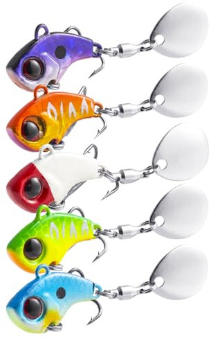 Goture 5 Stück Angelköder, 10g Jig Spinner Set, Spinner Angeln-Spinnerklingenköder für Barsch, Forelle, Hechte, Süß- und Salzwasser