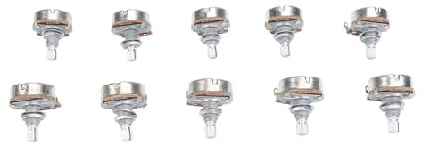 Gitarren-Potentiometer, 10 Stück, Metrische Größe, M8-Gitarrentopf, Mehrzweck-25K-Ohm-Potentiometer, E-Bass-Gitarren-Töpfe für Gitarrenton- und Lautstärkeregler (B25K)
