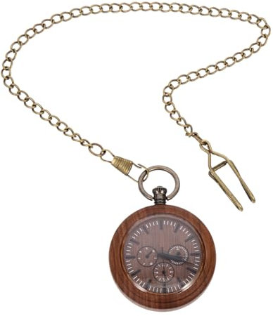 TOGEVAL Antike Taschenuhr Mit Kette Für Herren Vintage Stil Tragbare Hängeuhr Verarbeitet Glatte Oberfläche Schöne Farbe Dekorativ
